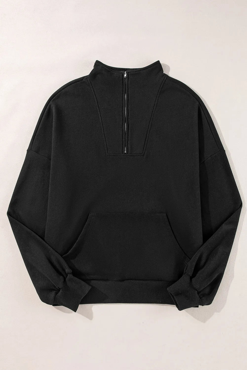 Cozy Half Zip Sweatshirt - Black