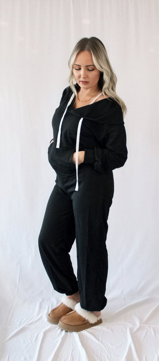 One & Done Long Sleeve Jumpsuit - Black